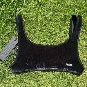 TRIANGL Black Velvet Bikini Top Women’s Size XS NWT Sexy Beach Pool Swim